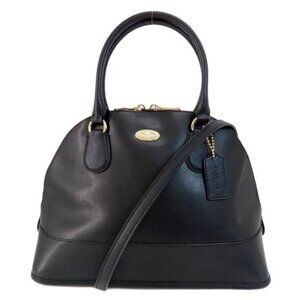 COACH CORA Black Leather Domed Satchel Bag / Shoulder Strap